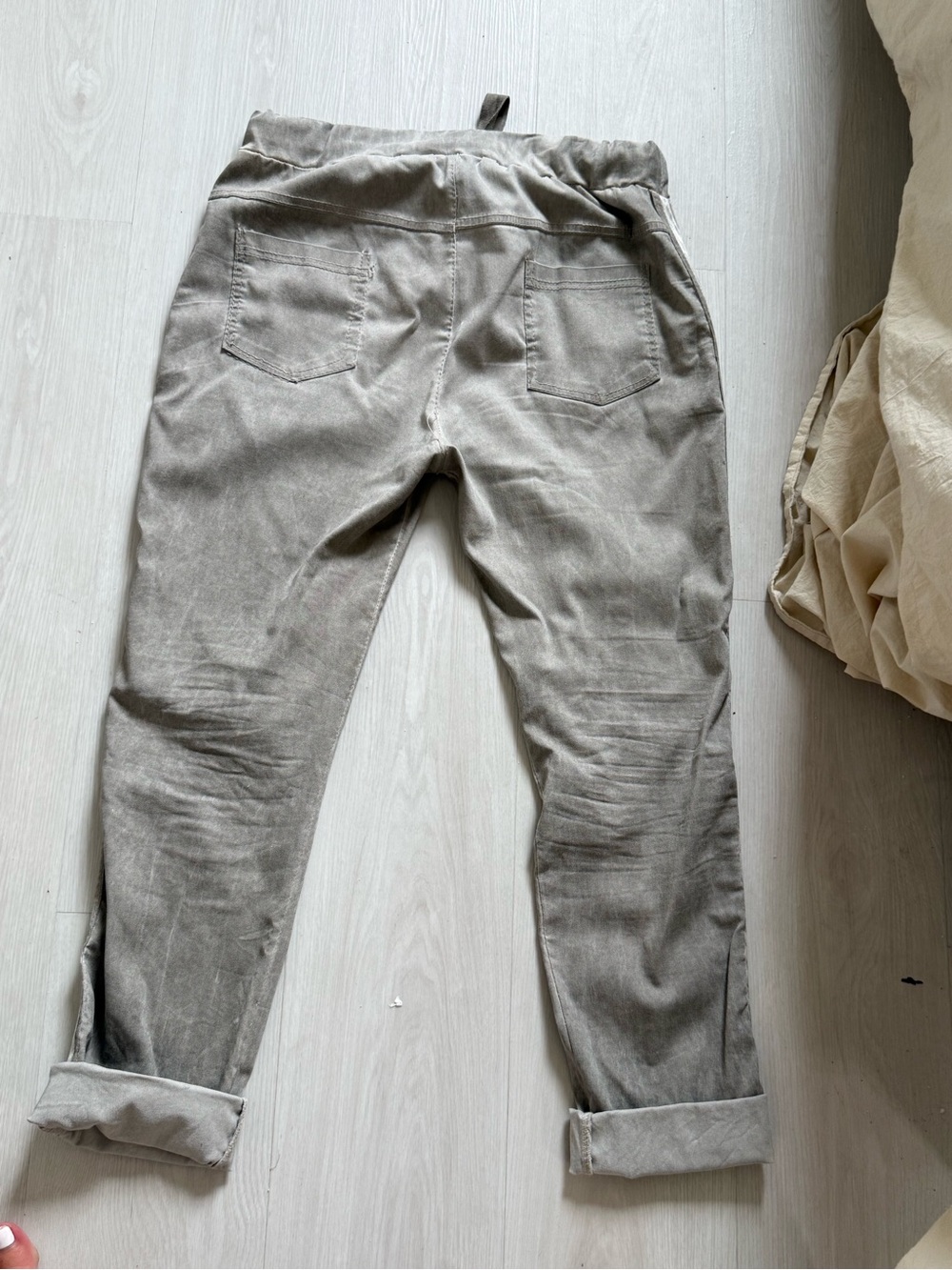 Tina Stephens Italy Magic Pants Taupe Metallic Stripe OS - Picture 6 of 10